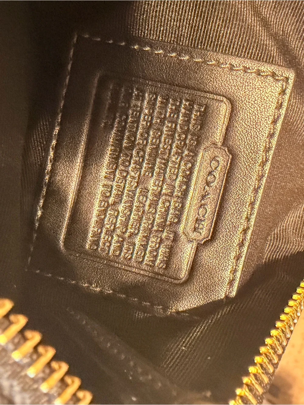 Coach Black Signature Crossbody with Gold Turnlock